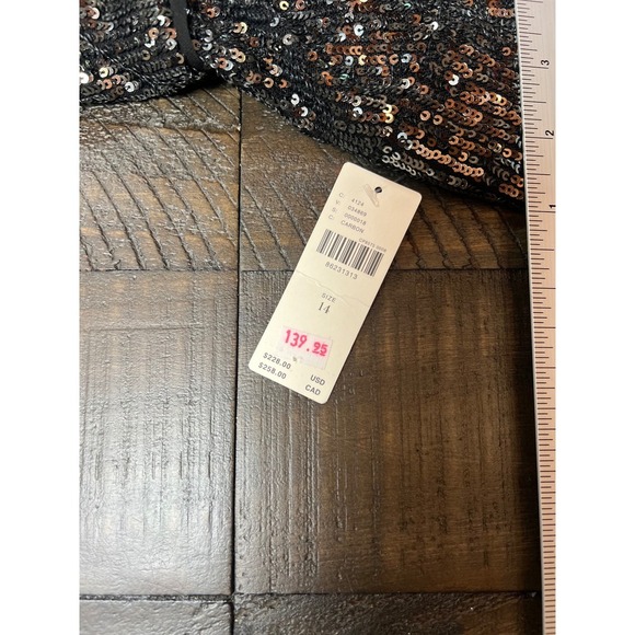 NWT Anthropologie Maeve Sequin Halter Jumpsuit, Carbon Sparkles, Size 14 - Picture 12 of 16